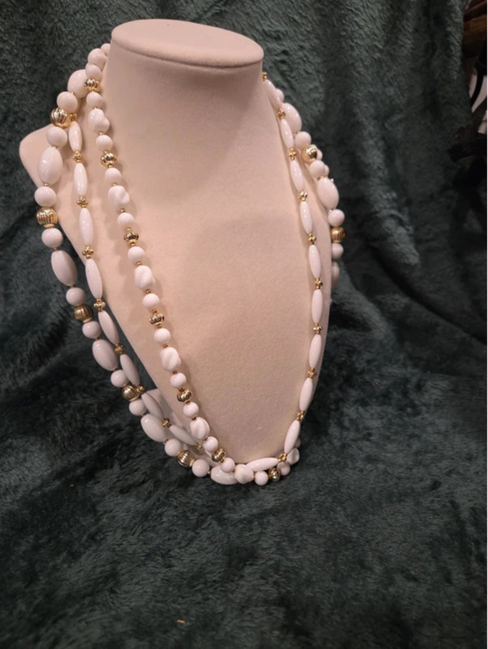 Vintage triple strand beaded necklace